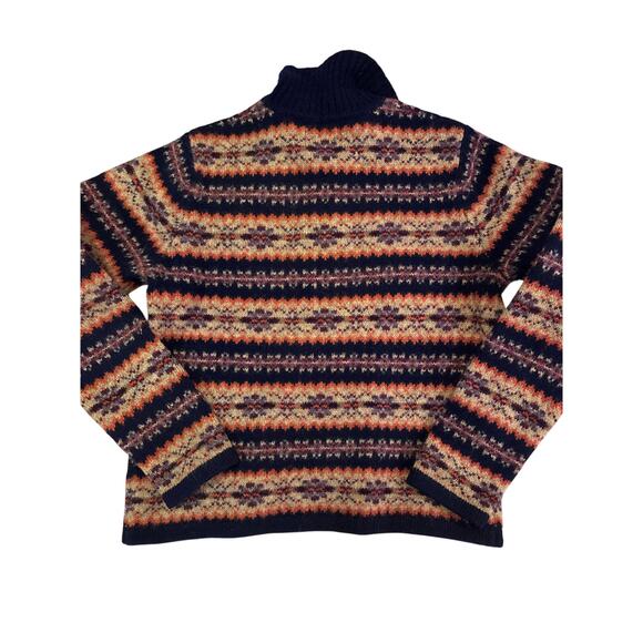 Abercrombie & Fitch Men’s Shetland Wool Fair Isle Half-Zip Sweater – Size M VTG - Picture 5 of 5